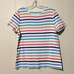 Talbots Crewneck Stripe Shirt Multicolored Woman Size LP